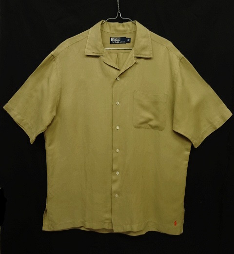 画像: 90'S RALPH LAUREN シルク/リネン 半袖 オープンカラーシャツ BEIGE (VINTAGE) 「S/S Shirt」 入荷しました。