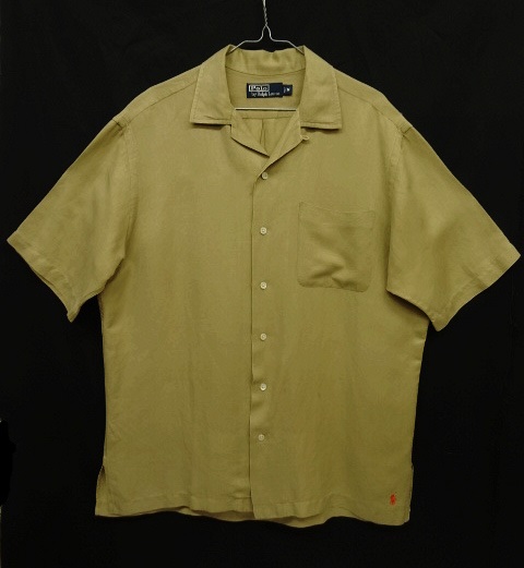 画像: 90'S RALPH LAUREN シルク/リネン 半袖 オープンカラーシャツ BEIGE (VINTAGE) 「S/S Shirt」 入荷しました。