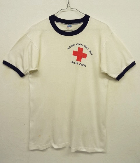 画像: 70'S CHAMPION バータグ 染み込みプリント リンガーTシャツ USA製 (VINTAGE) 「T-Shirt」 入荷しました。