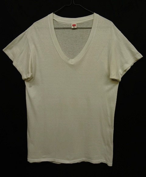 画像: 70'S HANES シングルステッチ Vネック Tシャツ WHITE USA製 (VINTAGE) 「T-Shirt」 入荷しました。