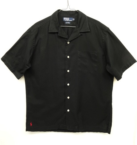 画像: 90'S RALPH LAUREN "CALDWELL" コットン 半袖 オープンカラーシャツ BLACK (VINTAGE) 「S/S Shirt」 入荷しました。