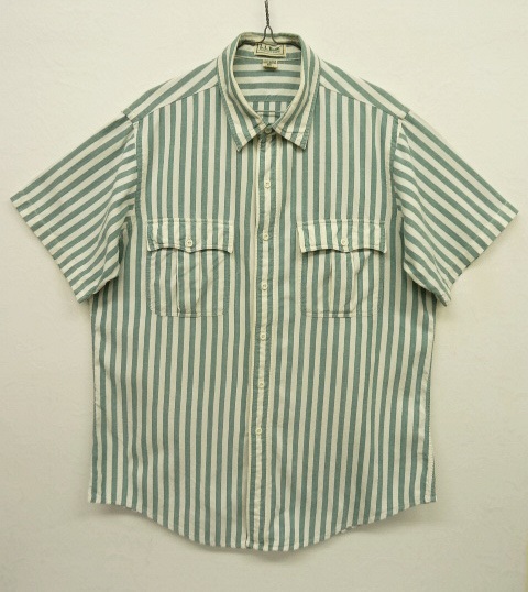 画像: 80'S LL Bean プリーツ入りポケット 半袖シャツ ストライプ柄 (VINTAGE) 「S/S Shirt」 入荷しました。