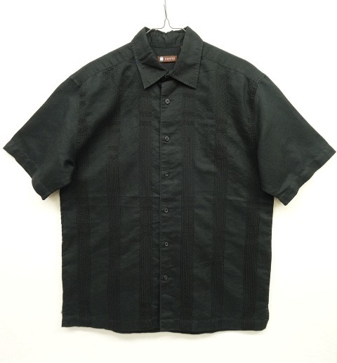 画像: CENTRO フロント刺繍入り リネン 半袖 ボックスシャツ BLACK (USED) 「S/S Shirt」 入荷しました。