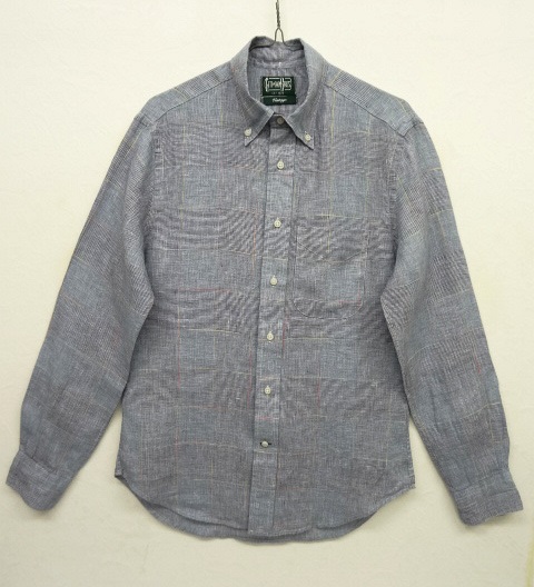 画像: GITMAN VINTAGE リネン 長袖 BDシャツ チェック柄 USA製 (USED) 「L/S Shirt」 入荷しました。