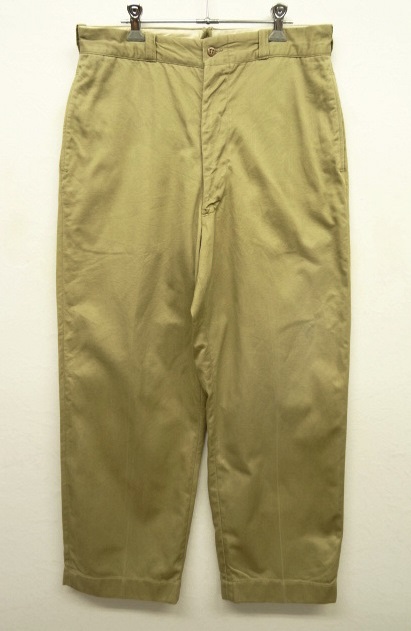 画像: 60'S アメリカ軍 US ARMY コットン100% チノパンツ QUIK製アルミジップ (VINTAGE) 「Bottoms」 入荷しました。