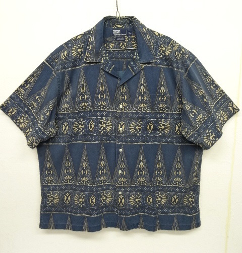 画像: 90'S RALPH LAUREN "CLAYTON" コットン 半袖 オープンカラーシャツ インディゴ総柄 (VINTAGE) 「S/S Shirt」 入荷しました。