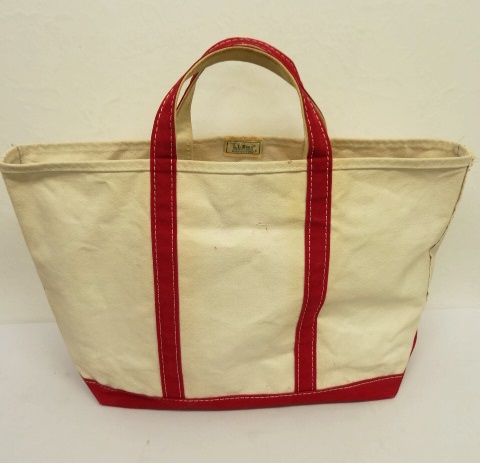 画像: 80'S LL Bean 2色タグ 耳付き キャンバス トートバッグ レッド/ホワイト USA製 (VINTAGE) 「Bag」 入荷しました。