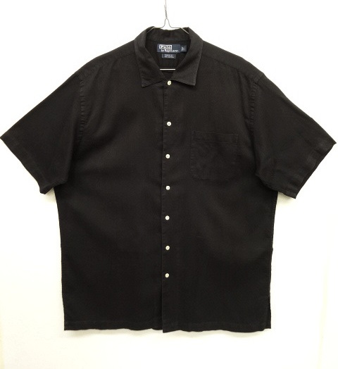 画像: 90'S RALPH LAUREN "CHAUNCEY" コットン 半袖シャツ BLACK (VINTAGE) 「S/S Shirt」 入荷しました。