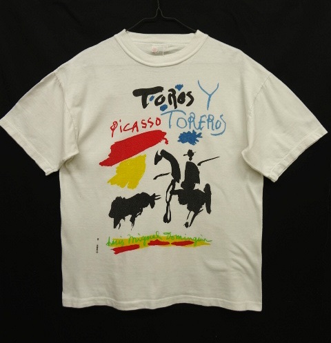 画像: 90'S PABLO PICASSO "TOROS Y TOREROS" 染み込みプリント Tシャツ スペイン製 (VINTAGE) 「T-Shirt」 入荷しました。