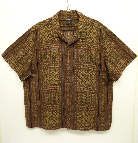 画像: 90'S POLO JEANS リネン/コットン 半袖 オープンカラーシャツ イカット柄 (VINTAGE) 「S/S Shirt」 入荷しました。