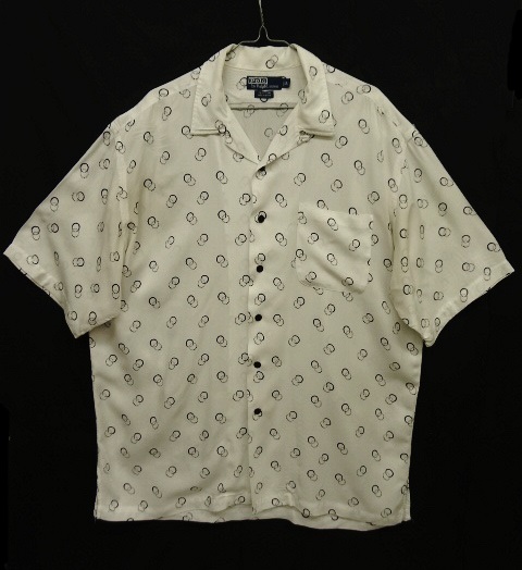 画像: 90'S RALPH LAUREN "CLAYTON" レーヨン 半袖 オープンカラーシャツ サークルドット柄 (VINTAGE) 「S/S Shirt」 入荷しました。