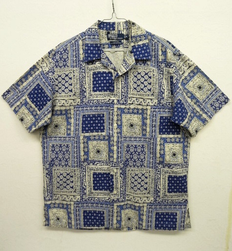 画像: 90'S RALPH LAUREN "CLAYTON" リネン/コットン 半袖 オープンカラーシャツ パッチワーク柄 (DEADSTOCK) 「S/S Shirt」 入荷しました。