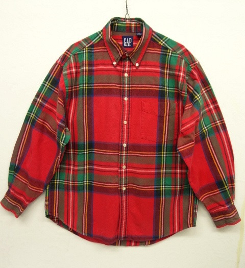 画像: 90'S GAP 旧タグ フランネル BDシャツ チェック柄 (VINTAGE) 「L/S Shirt」 入荷しました。