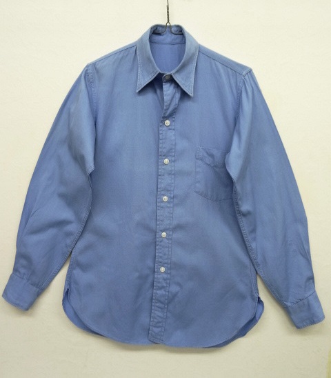 画像: 50'S アメリカ軍 US ARMY "STAND-UP COLLAR" ポプリンシャツ BLUE (VINTAGE) 「L/S Shirt」 入荷しました。