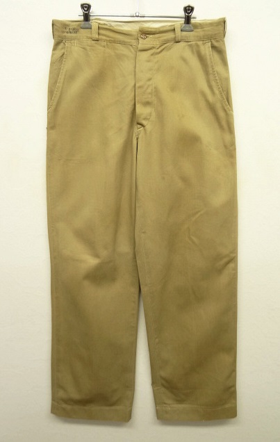 画像: 50'S アメリカ軍 US ARMY コットン100% ボタンフライ チノパンツ (VINTAGE) 「Bottoms」 入荷しました。