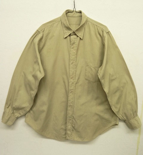 画像: 50'S アメリカ軍 US ARMY "STAND-UP COLLAR" ポプリンシャツ KHAKI (VINTAGE) 「L/S Shirt」 入荷しました。