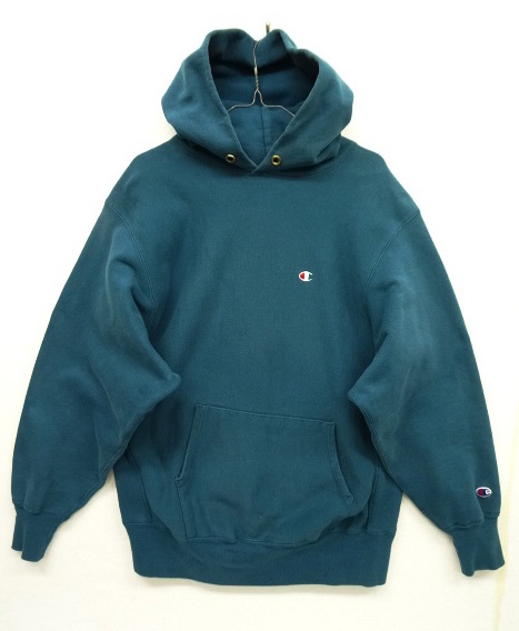 画像: 90'S CHAMPION 刺繍タグ リバースウィーブ パーカー TEAL USA製 (VINTAGE) 「Parka」 入荷しました。
