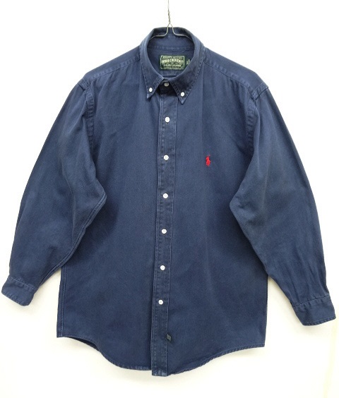 画像: 90'S POLO COUNTRY ツイル BDシャツ NAVY (VINTAGE) 「L/S Shirt」 入荷しました。