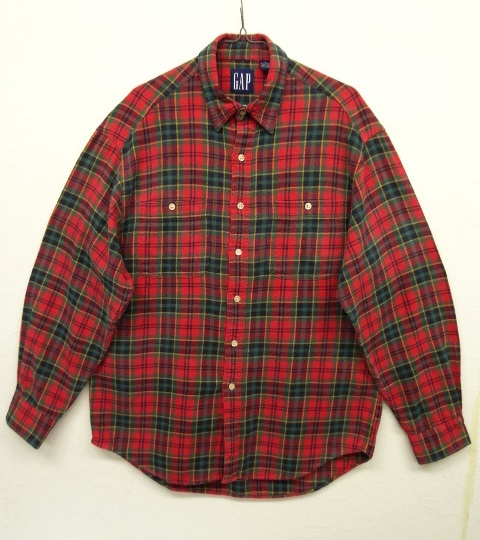 画像: 90'S GAP 旧タグ フランネル ワークシャツ チェック柄 (VINTAGE) 「L/S Shirt」 入荷しました。