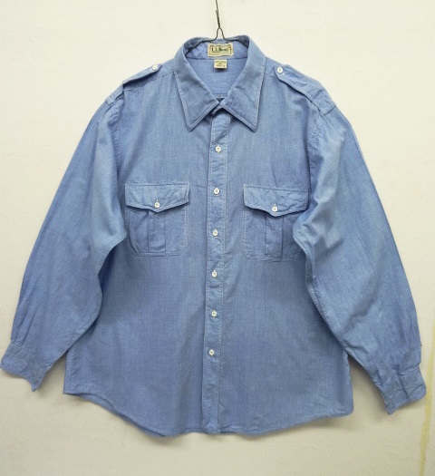 画像: 80'S LL Bean サファリシャツ ブルー INDIA製 (VINTAGE) 「L/S Shirt」 入荷しました。