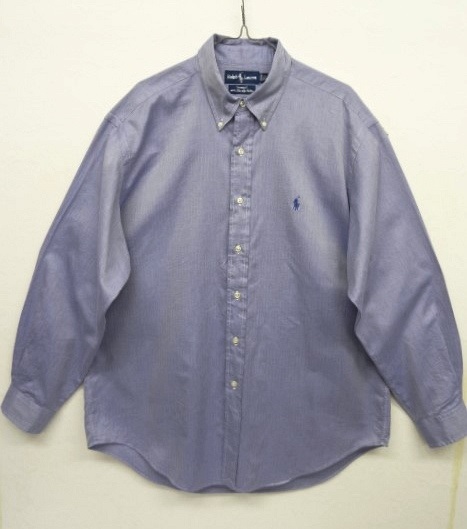 画像: 90'S RALPH LAUREN "YARMOUTH" ヘリンボーン ボタンダウンシャツ BLUE (VINTAGE) 「L/S Shirt」 入荷しました。