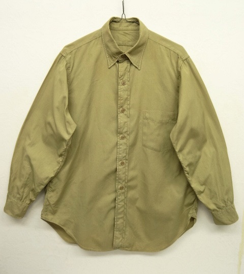 画像: 50'S アメリカ軍 US ARMY "STAND-UP COLLAR" ポプリンシャツ KHAKI (VINTAGE) 「L/S Shirt」 入荷しました。