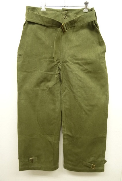 画像: 50'S フランス軍 エプロン付き モーターサイクル オーバーパンツ OLIVE (DEADSTOCK) 「Bottoms」 入荷しました。