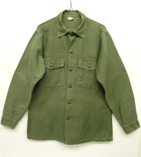 画像: 60'S アメリカ軍 US ARMY OG107 コットンサテン ユーティリティシャツ ステンシル入り (VINTAGE) 「L/S Shirt」 入荷しました。