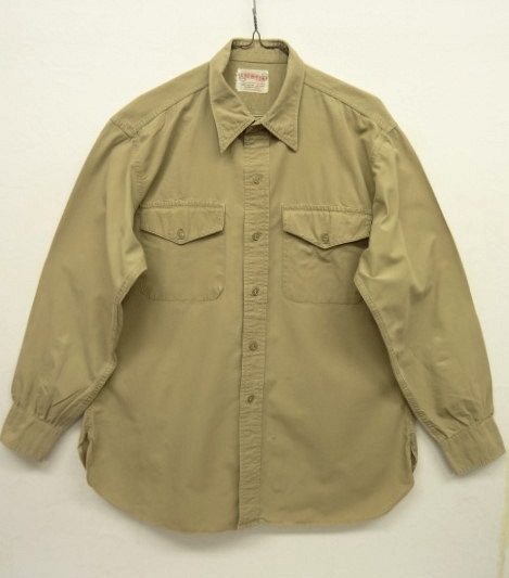 画像: 50'S CREIGHTON マチ付き ミリタリーシャツ BEIGE (VINTAGE) 「L/S Shirt」 入荷しました。