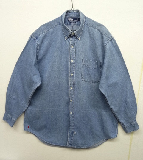 画像: 90'S RALPH LAUREN "THE BIG SHIRT" デニム ボタンダウンシャツ (VINTAGE) 「L/S Shirt」 入荷しました。