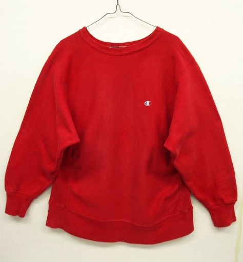 画像: 80'S CHAMPION トリコタグ リバースウィーブ 無地 レッド USA製 (VINTAGE) 「Sweat Shirt」 入荷しました。