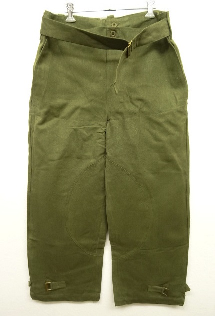 画像: 50'S フランス軍 エプロン付き モーターサイクル オーバーパンツ OLIVE (DEADSTOCK) 「Bottoms」 入荷しました。