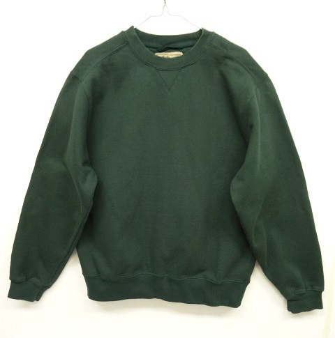 画像: LL Bean 前Vガゼット クルーネック スウェットシャツ DK GREEN (USED) 「Sweat Shirt」 入荷しました。