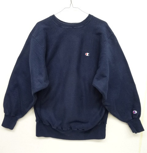 画像: 90'S CHAMPION 刺繍タグ リバースウィーブ 無地 ネイビー USA製 (VINTAGE) 「Sweat Shirt」 入荷しました。