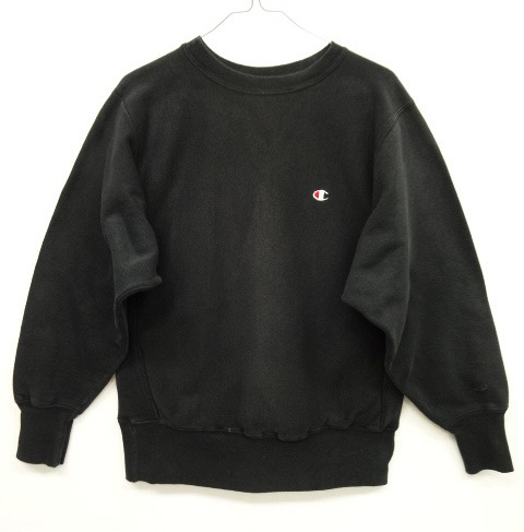 画像: 90'S CHAMPION 刺繍タグ リバースウィーブ 無地 ブラック USA製 (VINTAGE) 「Sweat Shirt」 入荷しました。