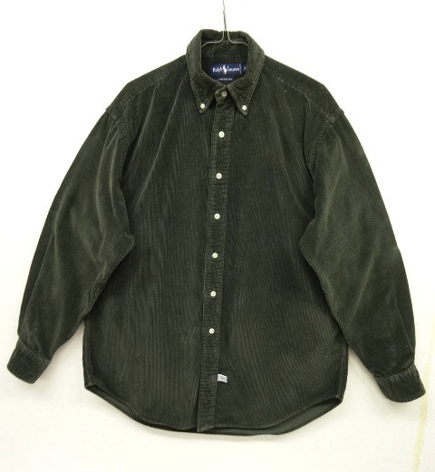 画像: 90'S RALPH LAUREN 太畝コーデュロイ ボタンダウンシャツ オリーブ (VINTAGE) 「L/S Shirt」 入荷しました。