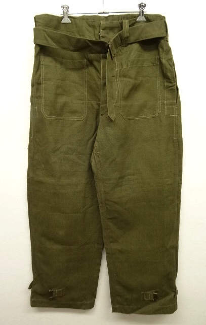 画像: 50'S フランス軍 リネン混 モーターサイクル オーバーパンツ OLIVE (DEADSTOCK) 「Bottoms」 入荷しました。