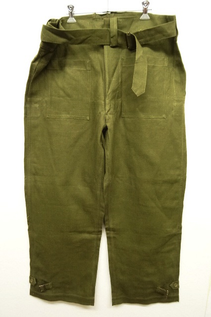 画像: 50'S フランス軍 リネン混 モーターサイクル オーバーパンツ OLIVE (DEADSTOCK) 「Bottoms」 入荷しました。