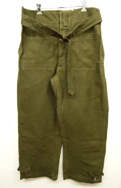 画像: 50'S フランス軍 リネン混 モーターサイクル オーバーパンツ OLIVE (DEADSTOCK) 「Bottoms」 入荷しました。