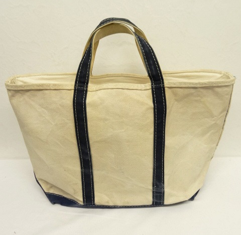 画像: 80'S LL Bean 2色タグ 耳付き 上部ジップ付き キャンバス トートバッグ USA製 (VINTAGE) 「Bag」 入荷しました。