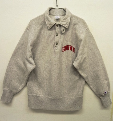画像: 90'S CHAMPION 刺繍タグ 襟＆チンスト付き リバースウィーブ グレー USA製 (VINTAGE) 「Sweat Shirt」 入荷しました。