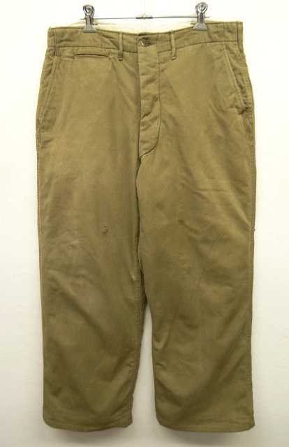 画像: 40'S アメリカ軍 US ARMY "41カーキ" 裏地ウール ボタンフライ チノパンツ (VINTAGE) 「Bottoms」 入荷しました。