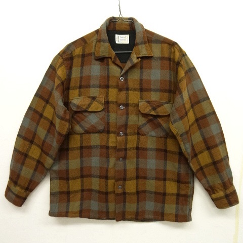 画像: 70'S TOWNCRAFT ウール オープンカラーシャツ チェック柄 (VINTAGE) 「L/S Shirt」 入荷しました。