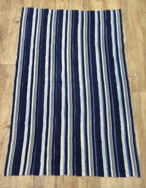 画像: アフリカン インディゴ ファブリック ストライプ 154cm x 101cm (ANTIQUE) 「Antique Goods」 入荷しました。