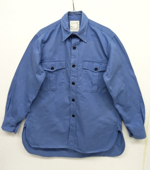 画像: 60'S イギリス軍 ROYAL NAVY ワーキングドレスシャツ BLUE (VINTAGE) 「L/S Shirt」 入荷しました。