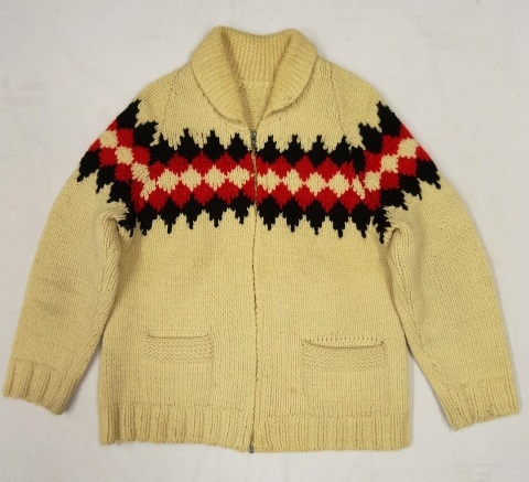 画像: 60'S カウチンセーター FLASHジップ NATURAL/BLACK&RED (VINTAGE) 「Knit」 入荷しました。
