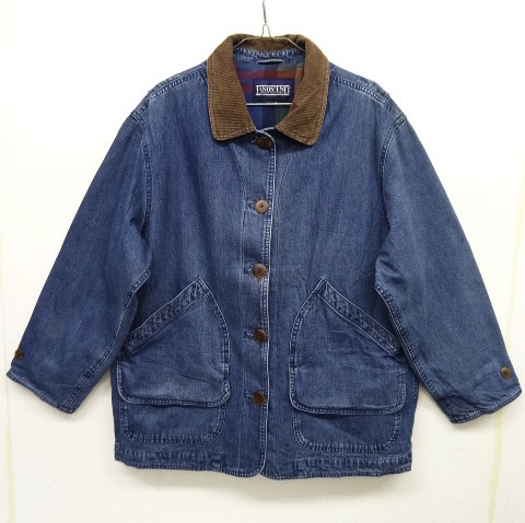 画像: 90'S LANDS' END 襟コーデュロイ デニム カバーオール (VINTAGE) 「Jacket」 入荷しました。