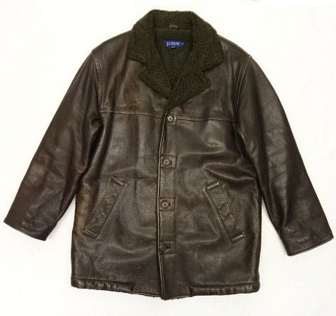 画像: J.CREW 裏ボア入り レザーカーコート DK BROWN (VINTAGE) 「Jacket」 入荷しました。