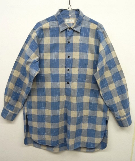 画像: ACKEL ユーロワーク マチ付き グランパシャツ チェック柄 (VINTAGE) 「L/S Shirt」 入荷しました。