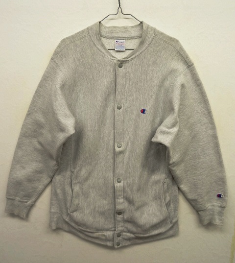 画像: 90'S CHAMPION 刺繍タグ リバースウィーブ スナップボタン カーディガン グレー USA製 (VINTAGE) 「Sweat Shirt」 入荷しました。